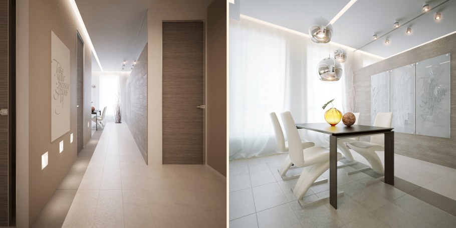 Интерьер с ревыми дверями