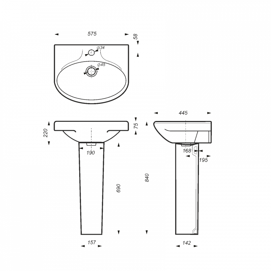 Раковина Vitra Serenada 4167b003-0001