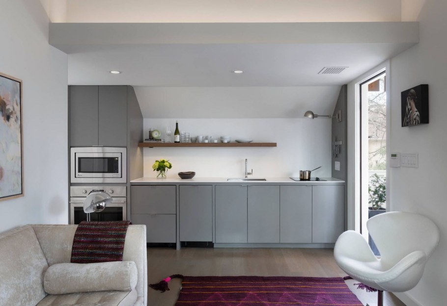 Кухня-гостиная без верхних шкафов