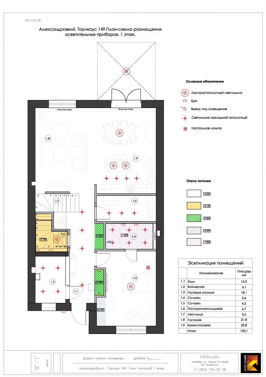 Проект таунхауса внутри