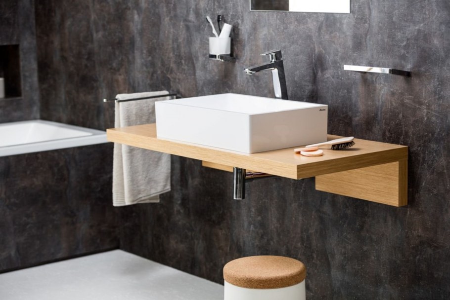 Столешница из слэба под раковину в ванную