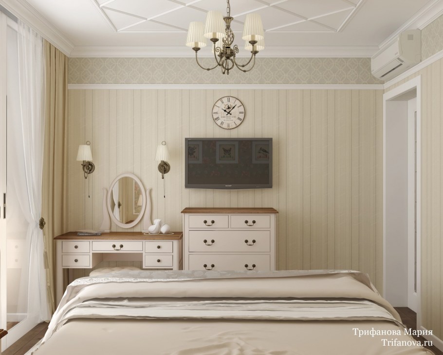 Спальня в теплых тонах