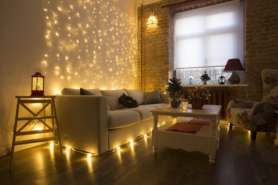 Гирлянды в интерьере