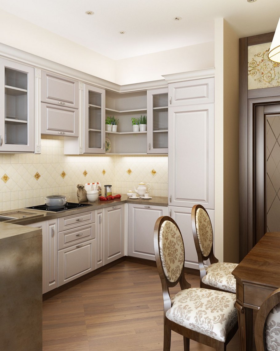Кухня Неоклассика бежевая
