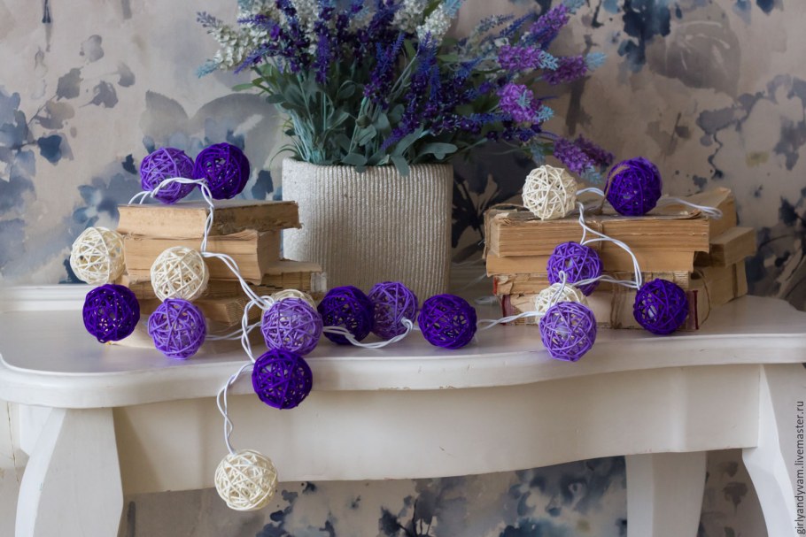 Ротанговые шарики в интерьере