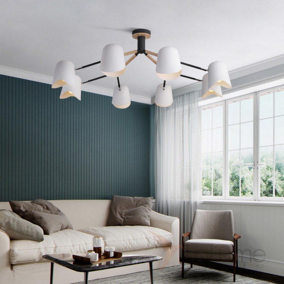 Минималистская люстра с поворотными плафонами на штангах Level