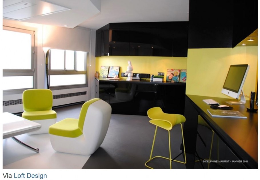 Офис в бело зеленом стиле