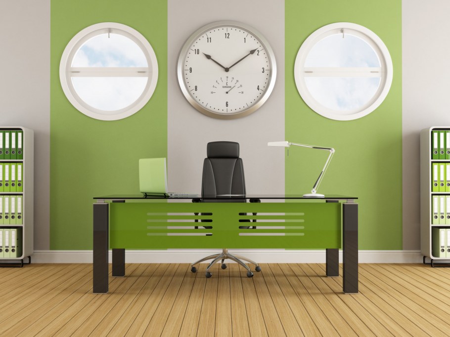 Зеленый цвет в интерьере офиса