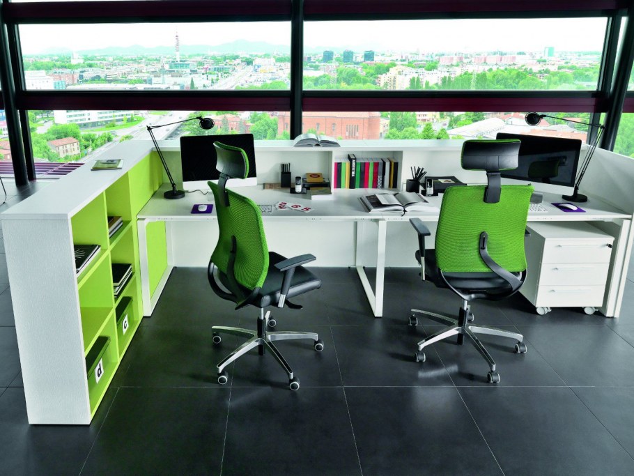 Офисная мебель серо зеленая
