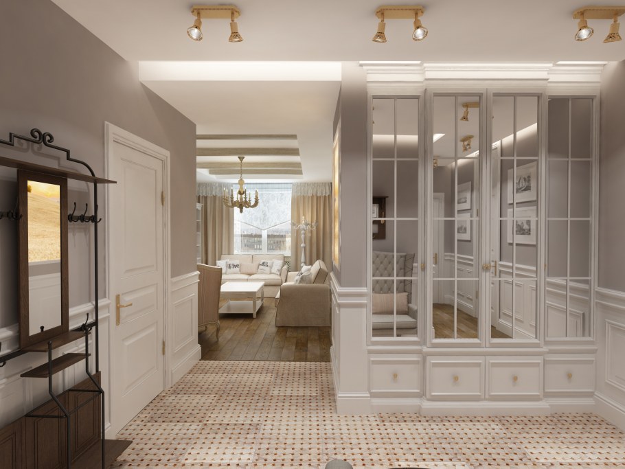 Зеркало с дверцами жалюзийными в стиле Прованс