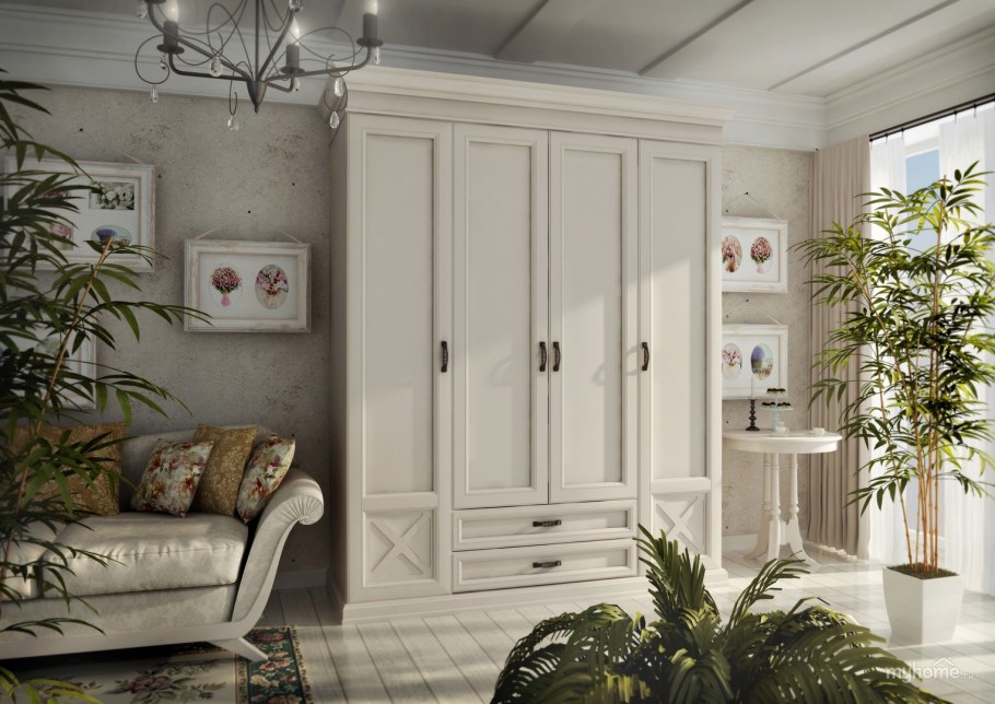 French Wardrobe in White bg