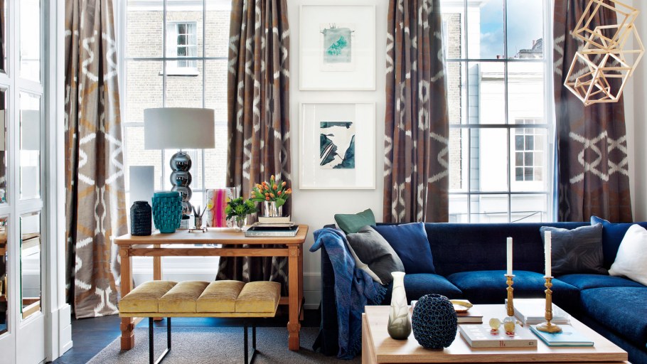 Шторы в гостиную в стиле Эклектика