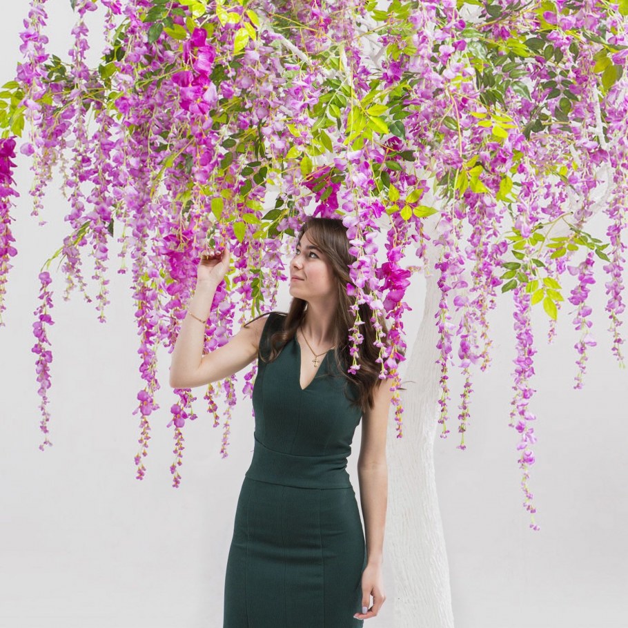 Wisteria Botanical Green Wallpaper