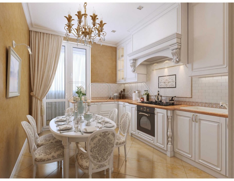 Кухня Неоклассика слоновая кость