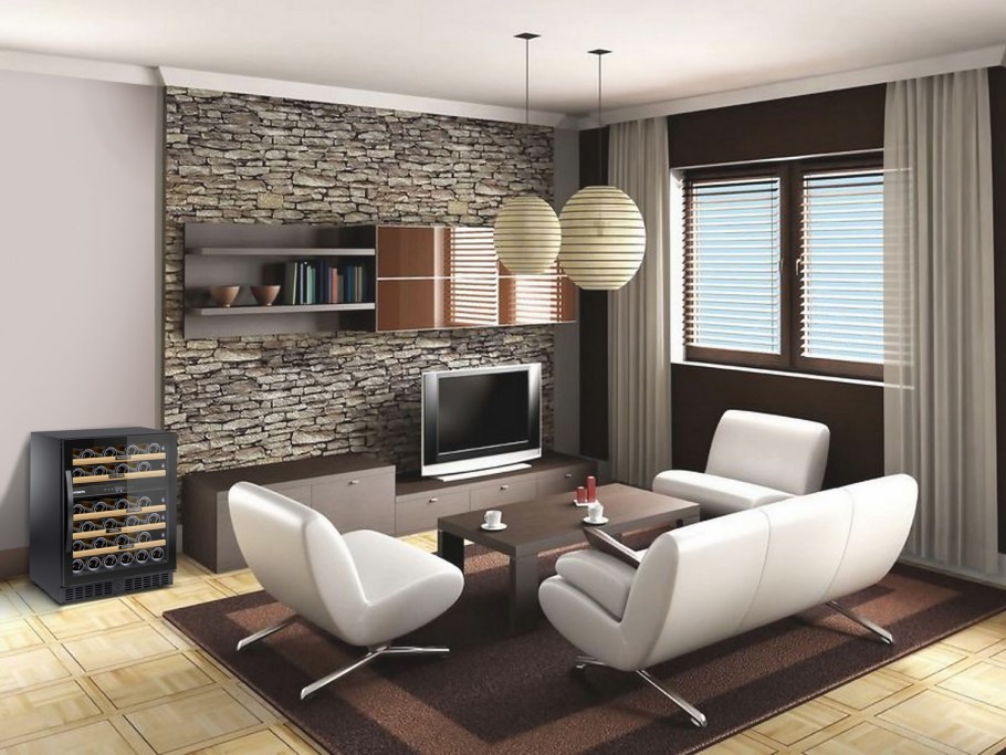 Белые обои в интерьере гостиной