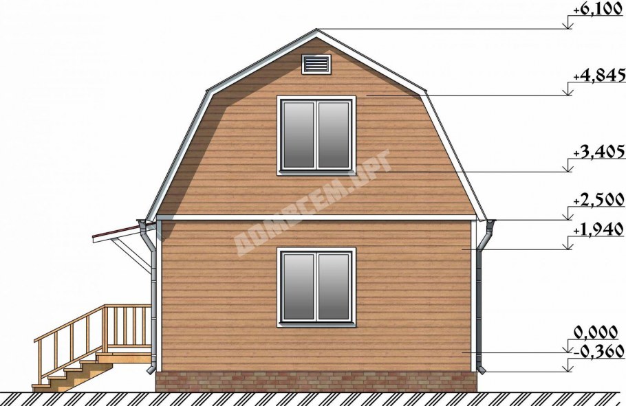 Интерьер мансарды с двускатной крышей