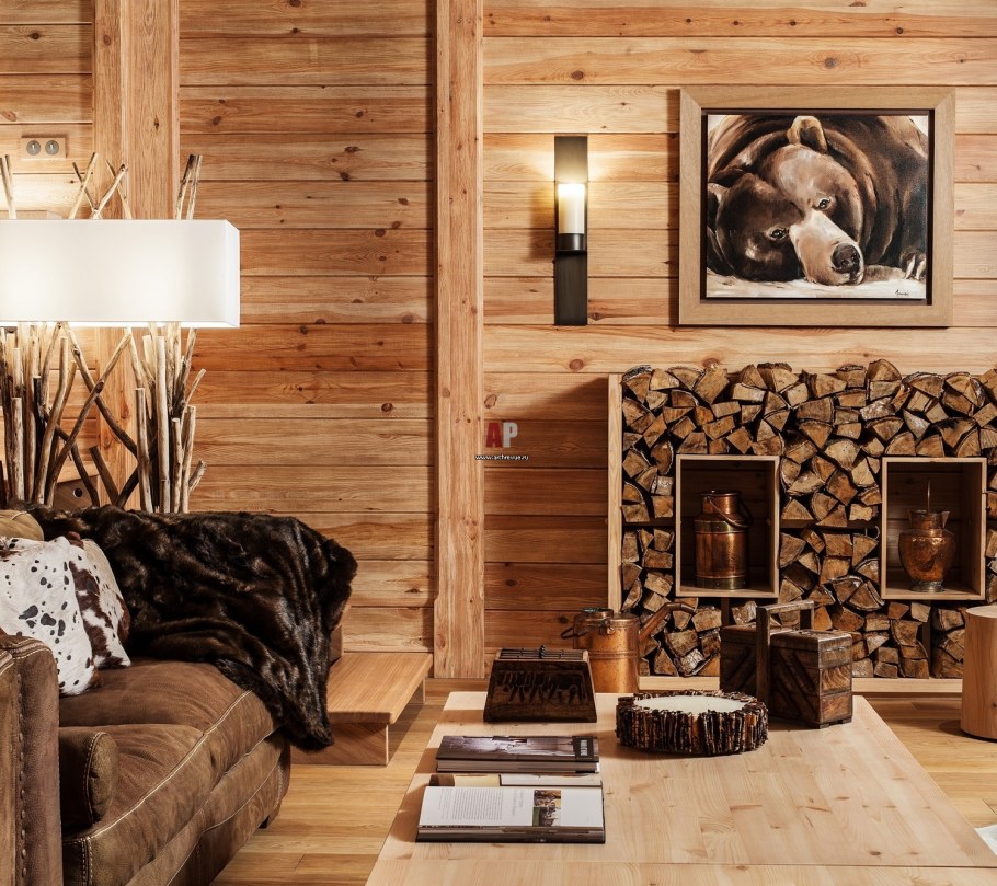 Декор стен в деревянном доме