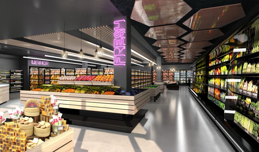 Красивый продуктовый магазин