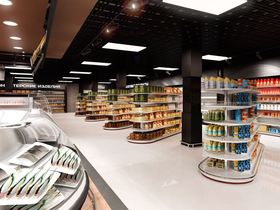 Торговый зал продуктового магазина