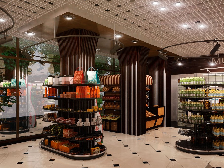 Интерьер продуктового магазина