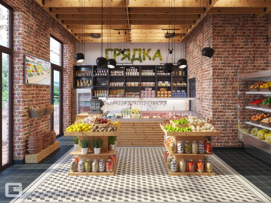 Интерьер магазина продуктов