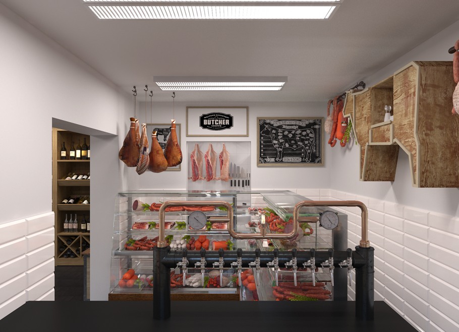 Интерьер мясного магазина