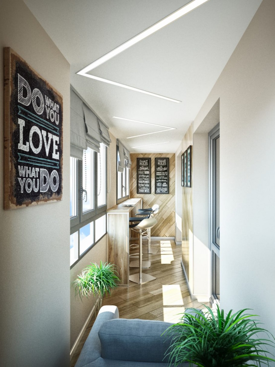 Лоджия в стиле лофт