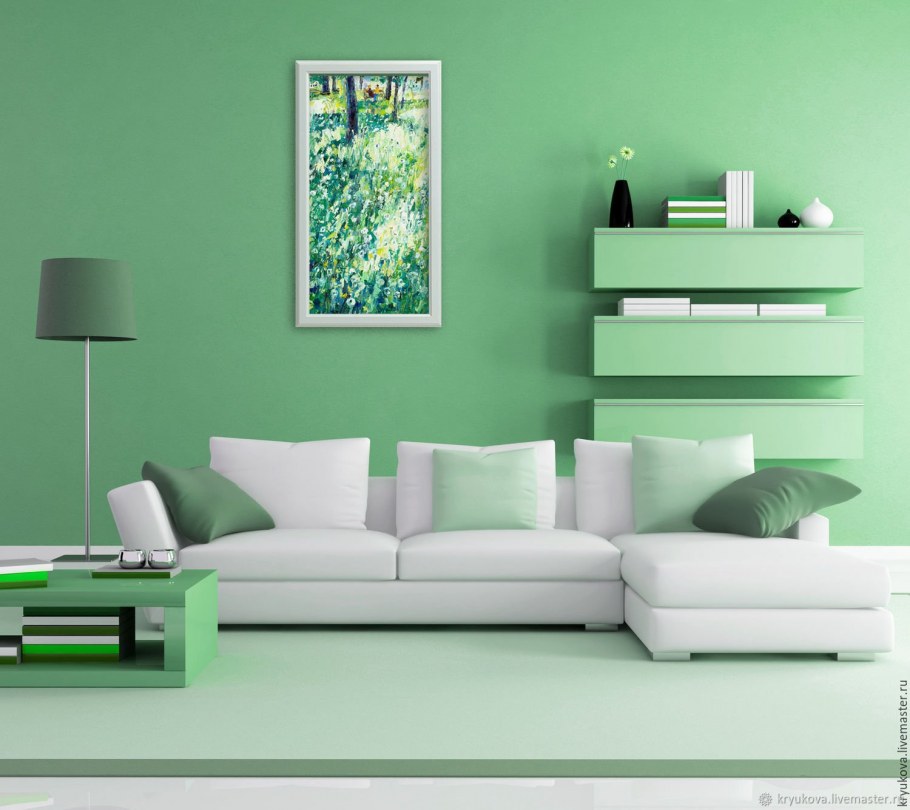 Зеленый цвет в интерьере