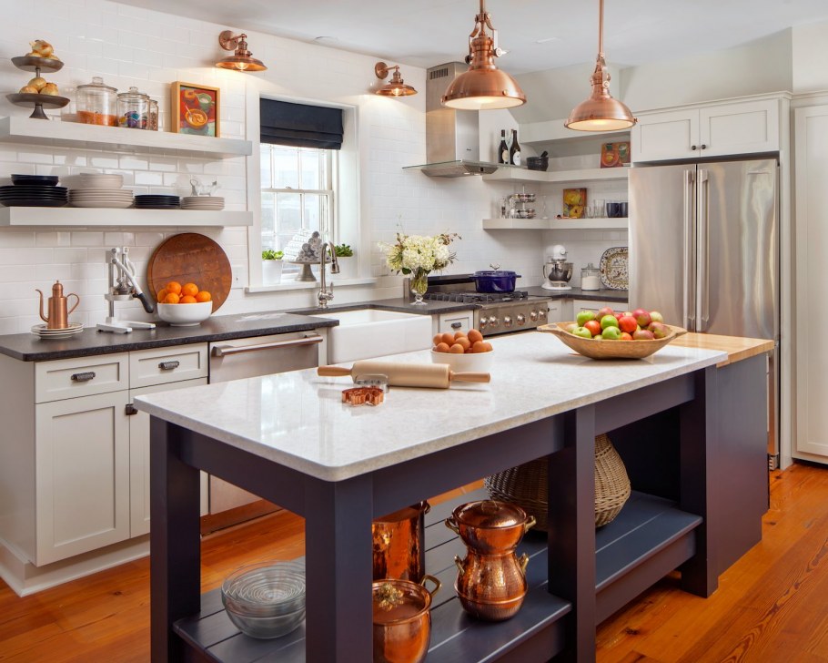 Медь в интерьере кухни