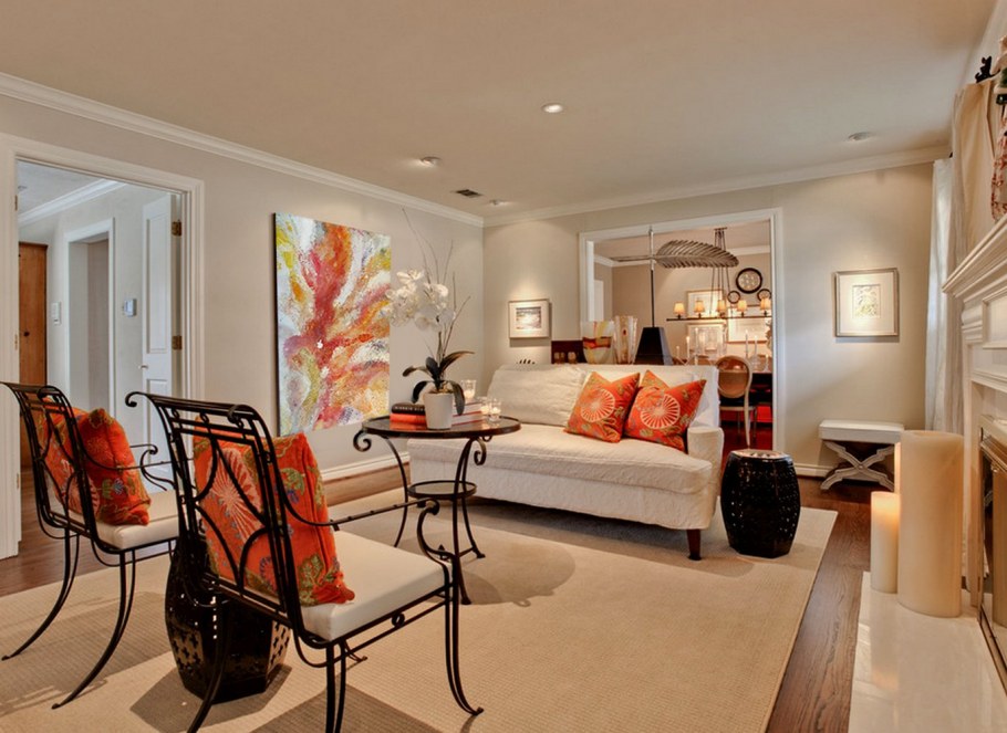 Рыжая мебель в интерьере