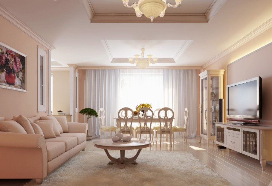 Спальня в персиковых тонах