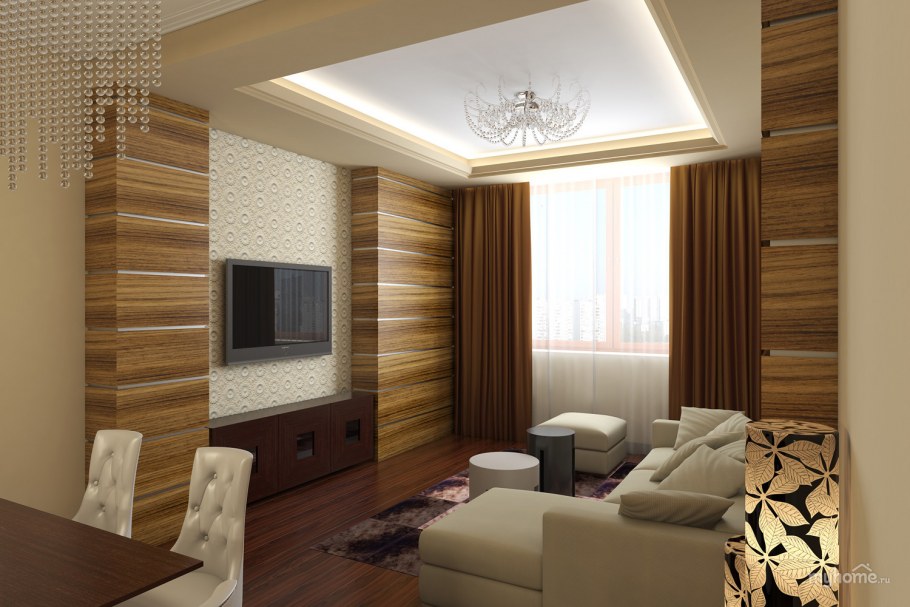 Дизайн комнаты с выступом в стене