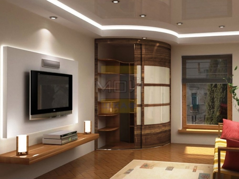 Встроенные шкафы в гостиной