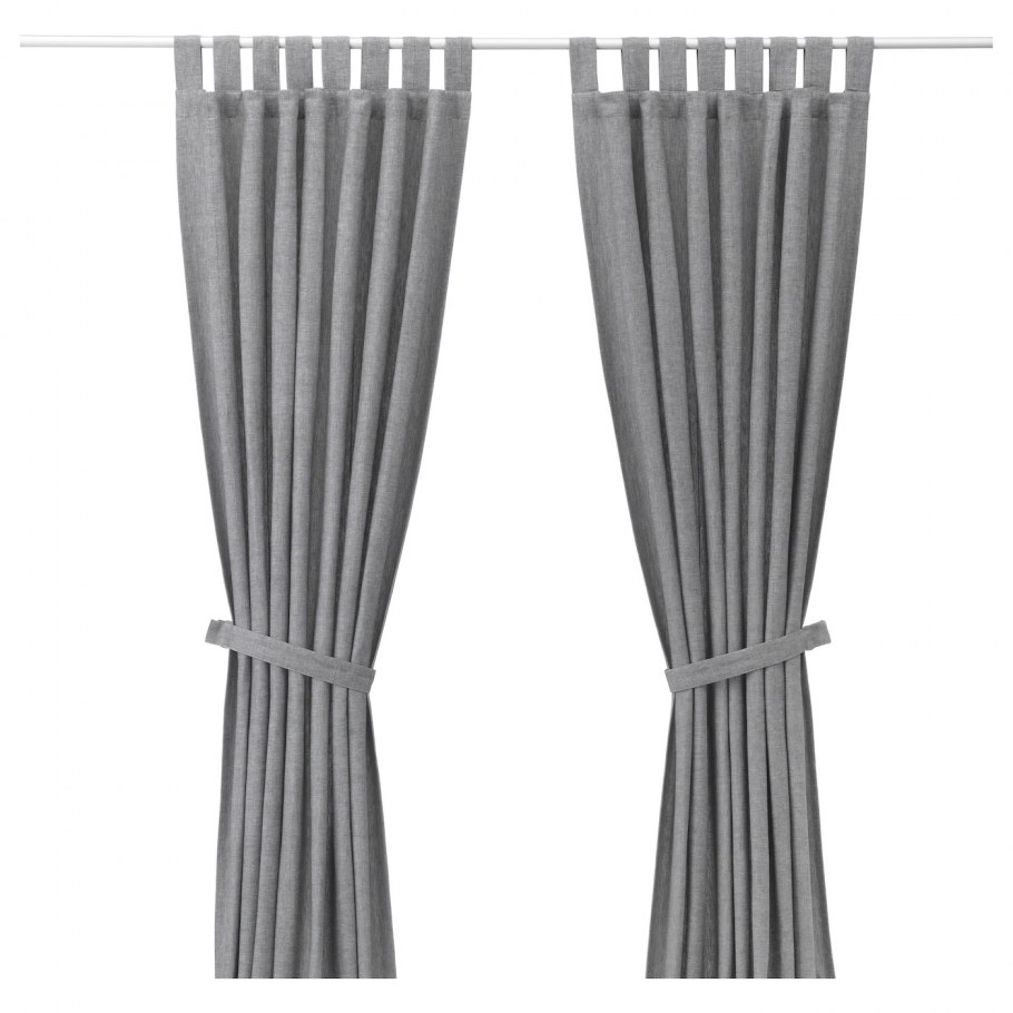 ЛЕНДА гардины с прихватом, 1 пара, серый