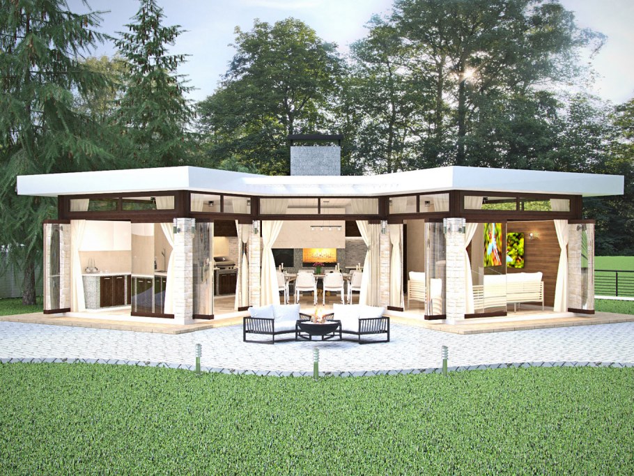 Современная летняя кухня