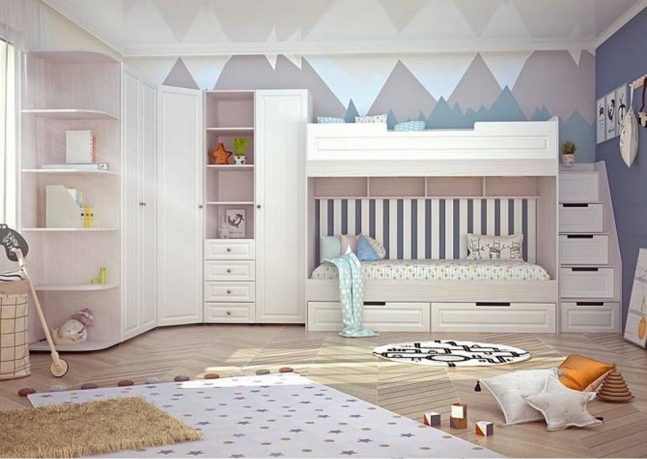 Современный интерьер детской комнаты девочке