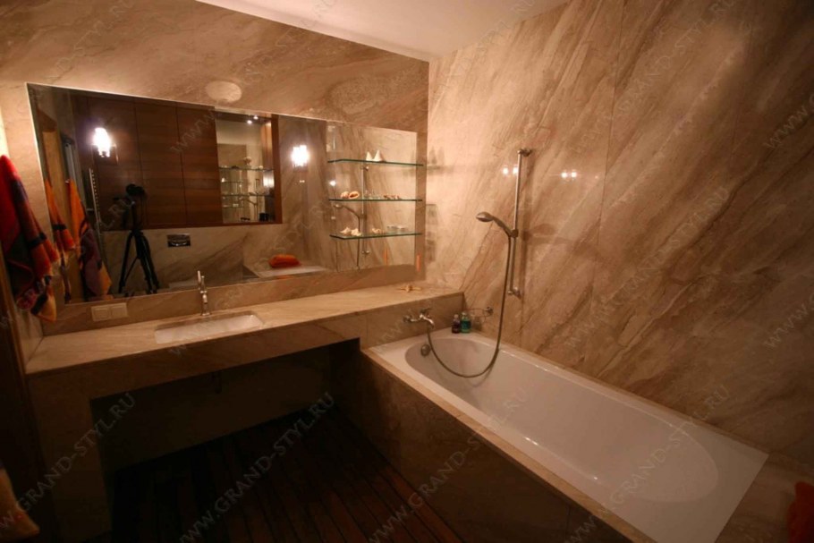 Хрущевка ванная гибкий камень
