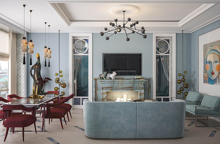 Гостиная в стиле Фьюжн