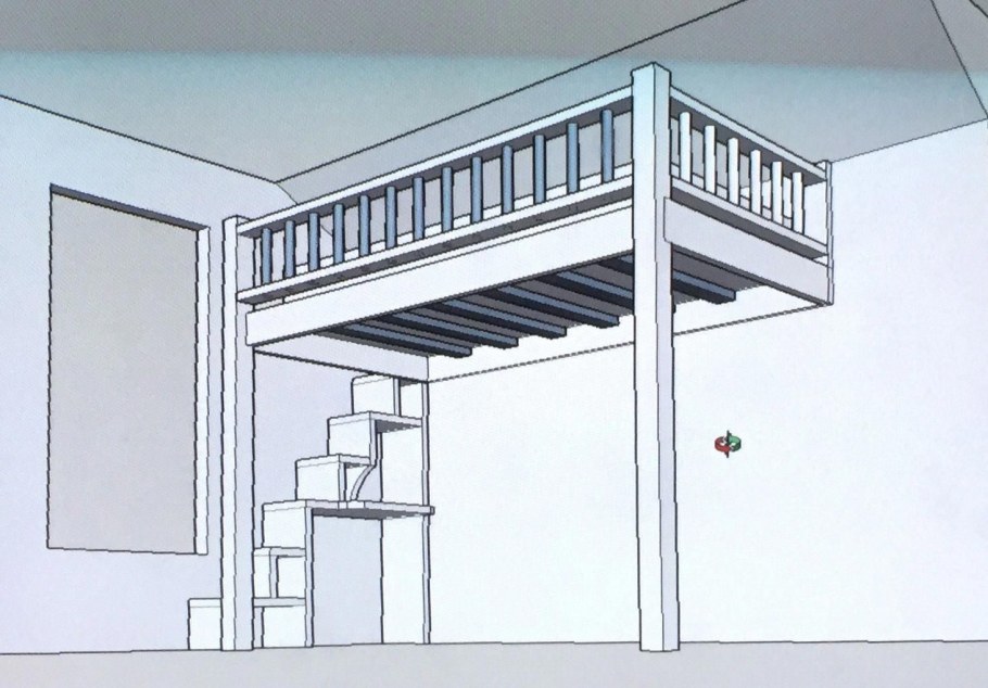 Антресольный второй ярус чертеж