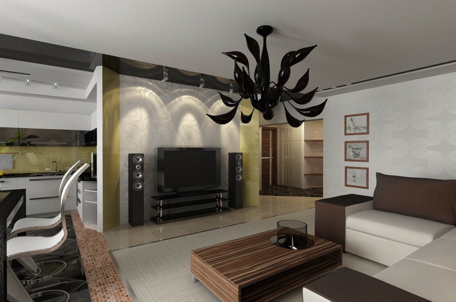 Кухня совмещенная с гостиной в панельном доме