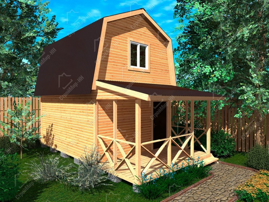 Садовый домик 4x 6 с терас