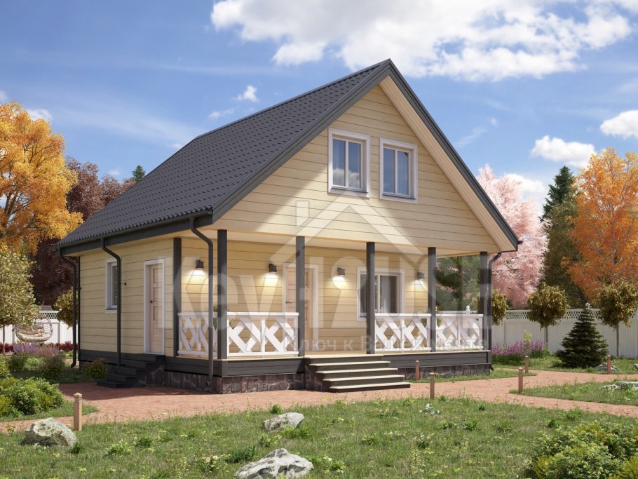 Каркасный дом под ключ 8х8