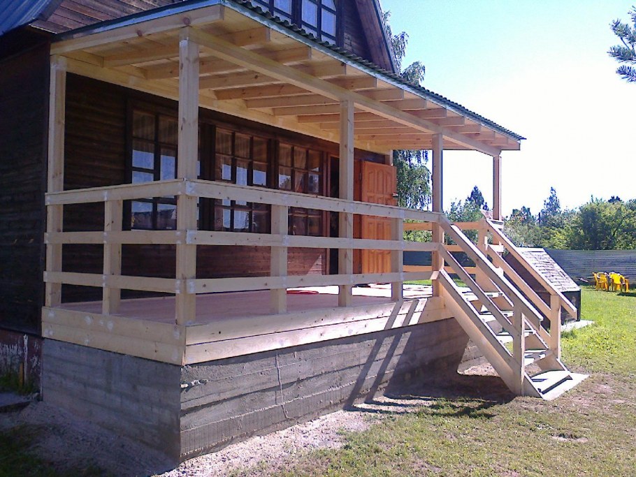 Крепление террасы к дому