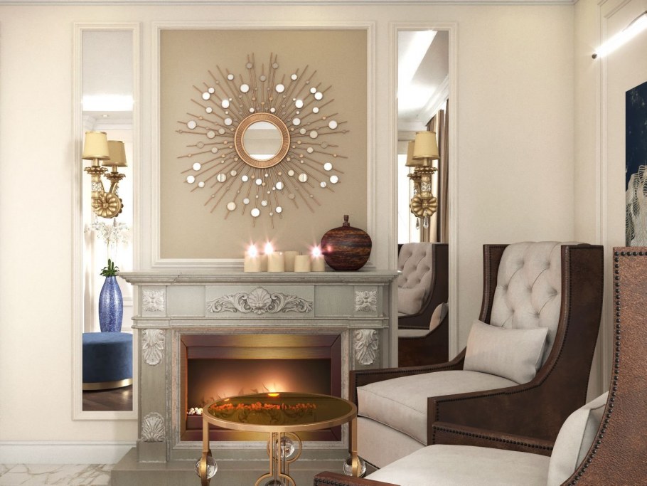 Зеркало над камином