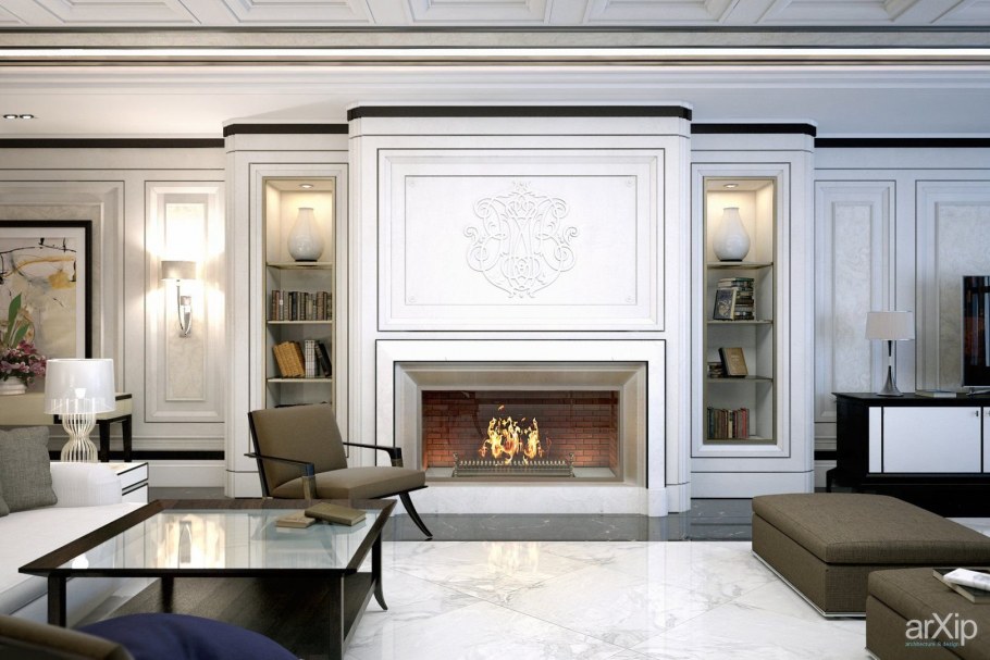 Камин Неоклассика белый