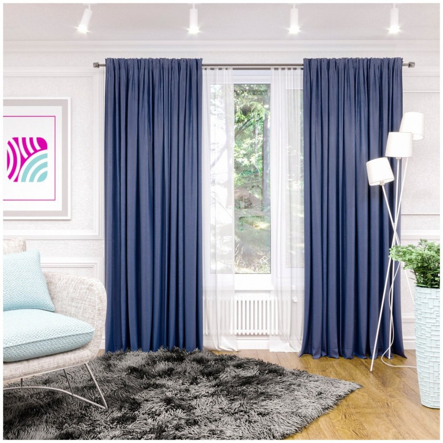 Шторы бирюзовые с коричневым