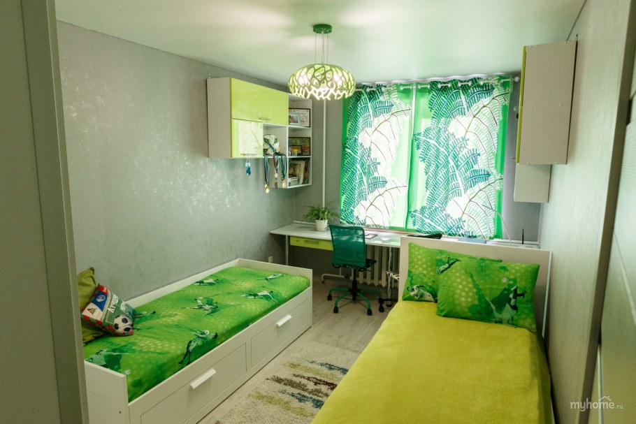 Комната для мальчика в зеленом цвете
