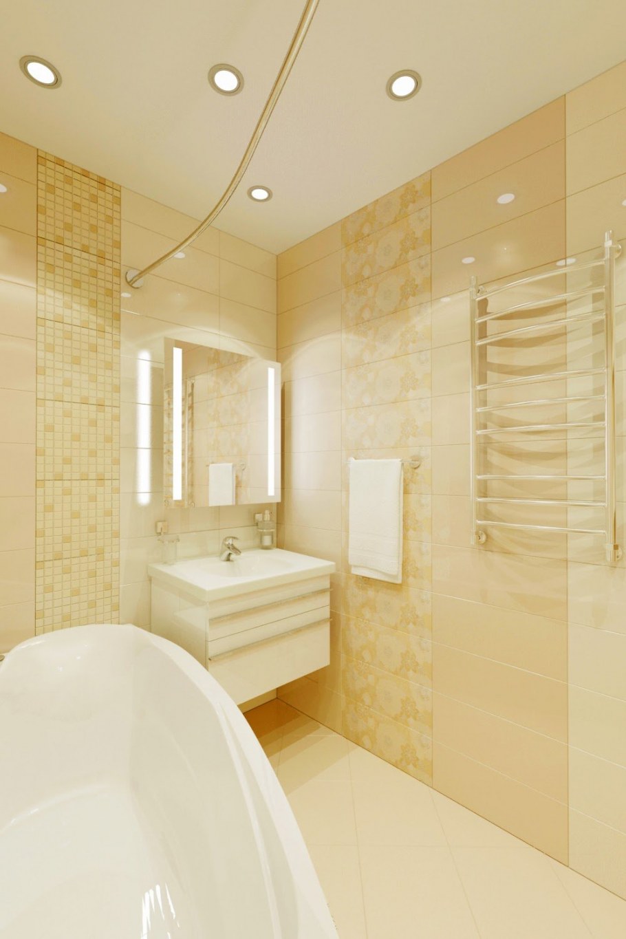 Ванные комнаты в бежевых тонах