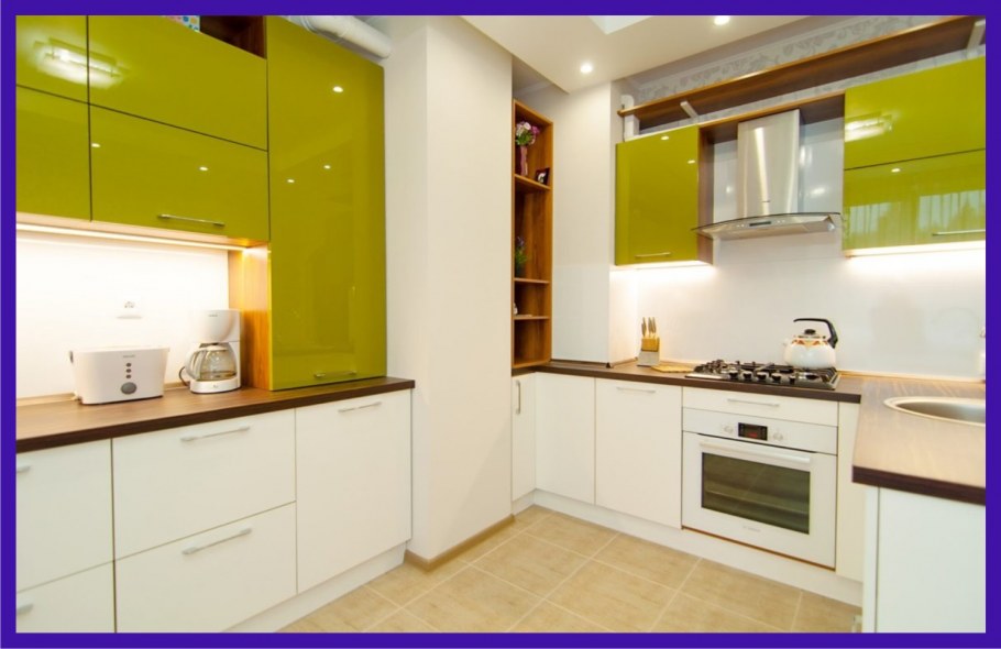 Кухня оливкового цвета