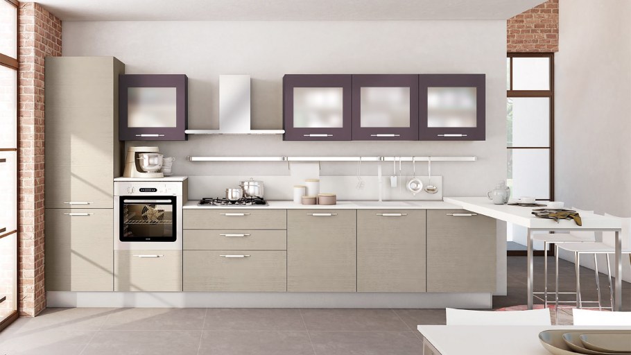 Стильная кухня голубая